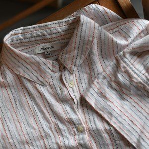 Madewell Courier Shirt Stitched Rainbow Stripe